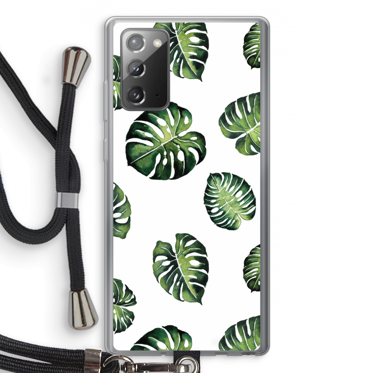 Tropische bladeren: Samsung Galaxy Note 20 / Note 20 5G Transparant Hoesje met koord