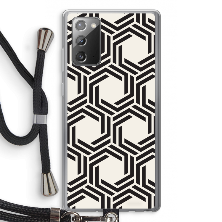 Geometrisch patroon: Samsung Galaxy Note 20 / Note 20 5G Transparant Hoesje met koord