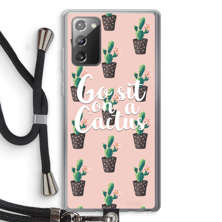 Cactus quote: Samsung Galaxy Note 20 / Note 20 5G Transparant Hoesje met koord