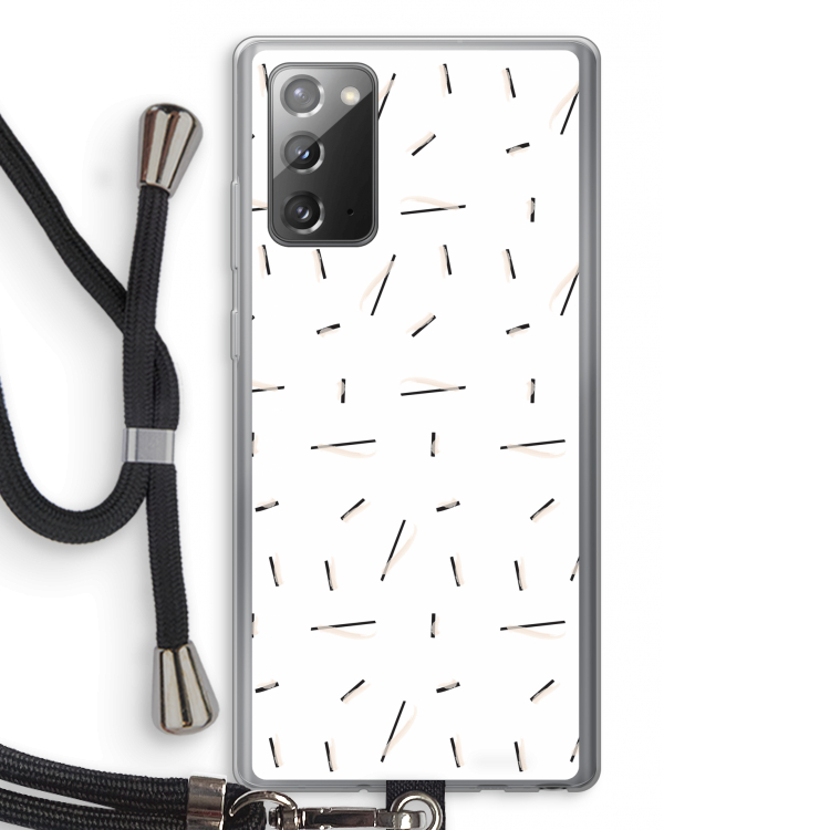 Hipster stripes: Samsung Galaxy Note 20 / Note 20 5G Transparant Hoesje met koord