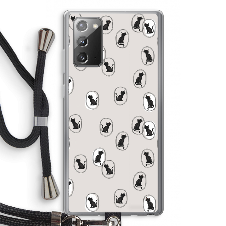 Miauw: Samsung Galaxy Note 20 / Note 20 5G Transparant Hoesje met koord