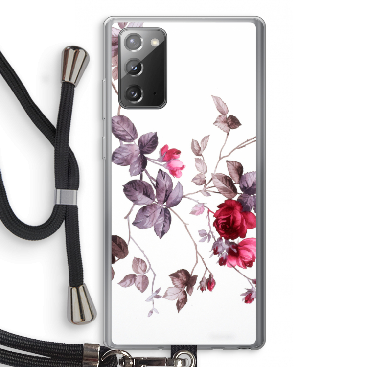 Mooie bloemen: Samsung Galaxy Note 20 / Note 20 5G Transparant Hoesje met koord