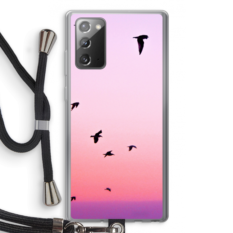 Fly away: Samsung Galaxy Note 20 / Note 20 5G Transparant Hoesje met koord