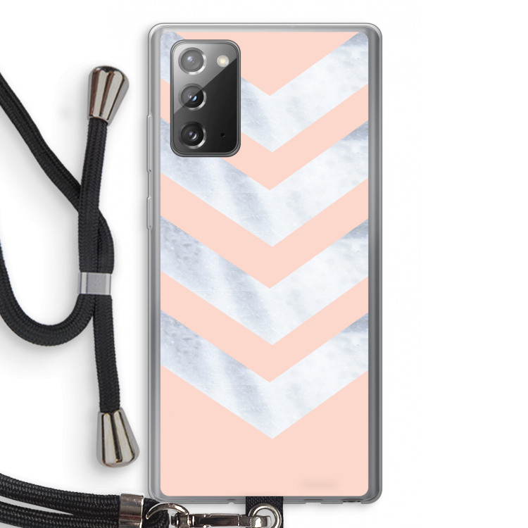 Marmeren pijlen: Samsung Galaxy Note 20 / Note 20 5G Transparant Hoesje met koord
