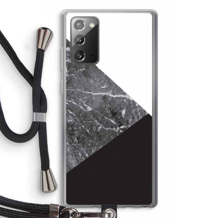 Combinatie marmer: Samsung Galaxy Note 20 / Note 20 5G Transparant Hoesje met koord