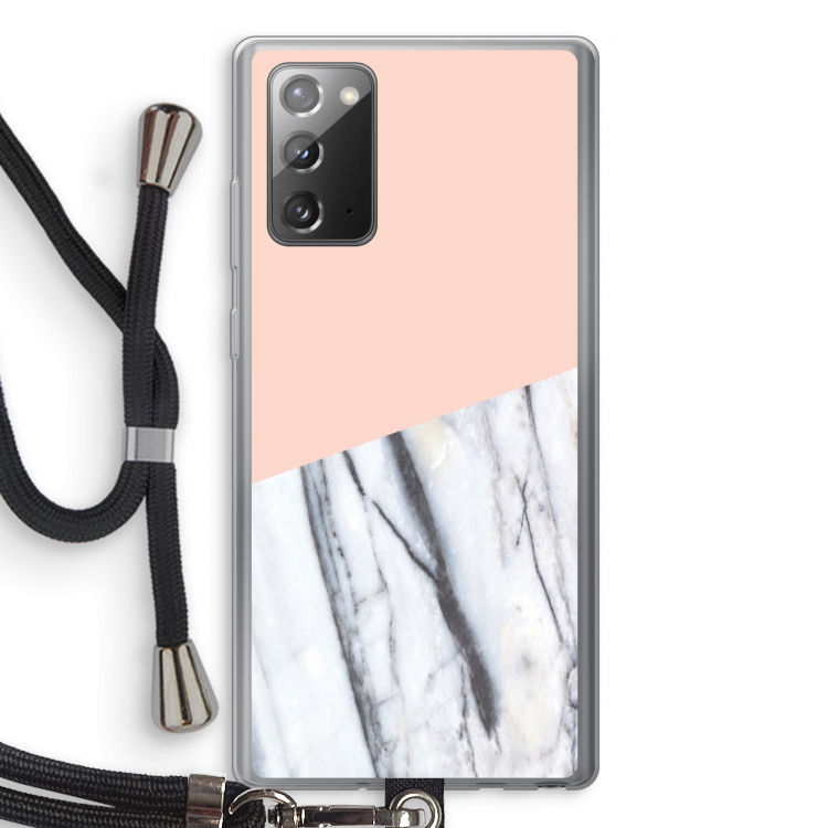 A touch of peach: Samsung Galaxy Note 20 / Note 20 5G Transparant Hoesje met koord