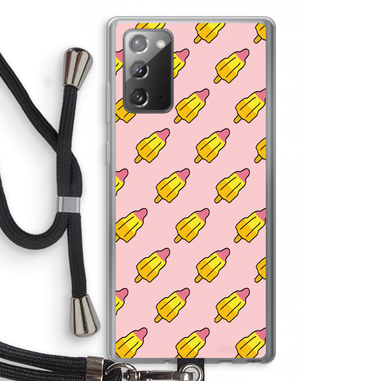 Waterijsjes: Samsung Galaxy Note 20 / Note 20 5G Transparant Hoesje met koord