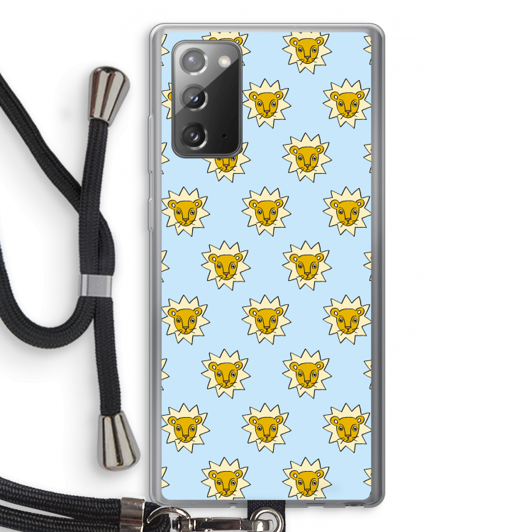 Leeuwenkoppen: Samsung Galaxy Note 20 / Note 20 5G Transparant Hoesje met koord
