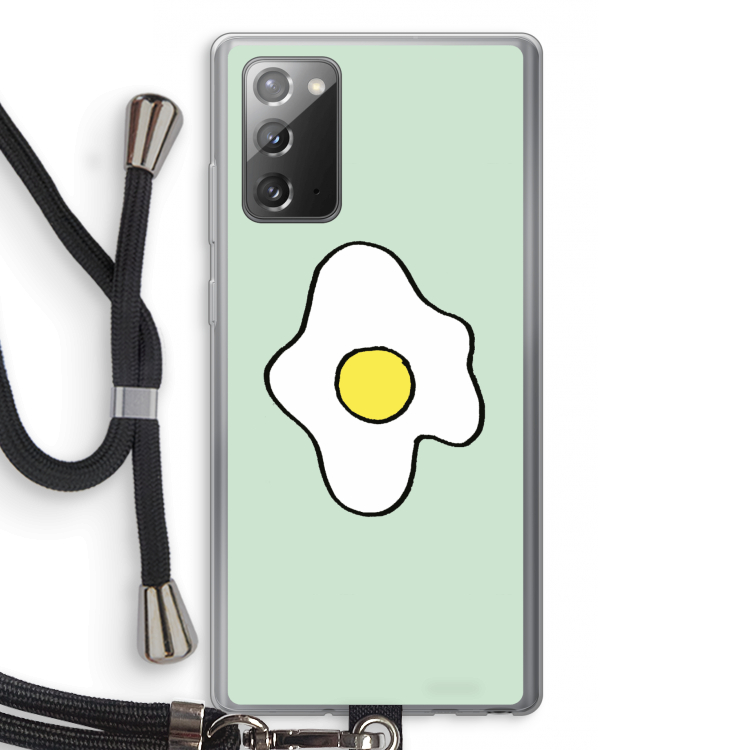 Spiegelei: Samsung Galaxy Note 20 / Note 20 5G Transparant Hoesje met koord