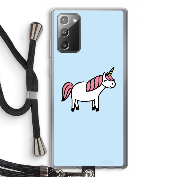 Eenhoorn: Samsung Galaxy Note 20 / Note 20 5G Transparant Hoesje met koord