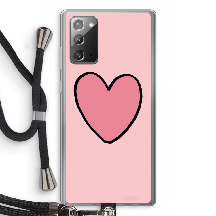 Hartje: Samsung Galaxy Note 20 / Note 20 5G Transparant Hoesje met koord
