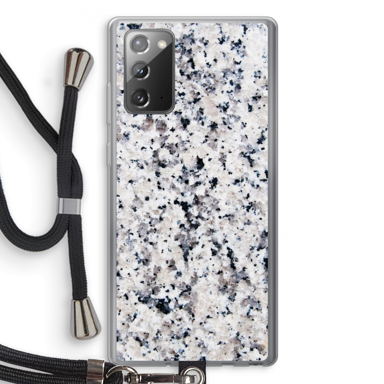 Gespikkelde marmer: Samsung Galaxy Note 20 / Note 20 5G Transparant Hoesje met koord