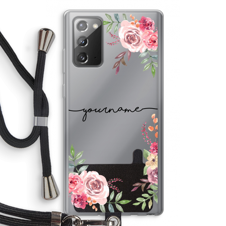 Rozen: Samsung Galaxy Note 20 / Note 20 5G Transparant Hoesje met koord