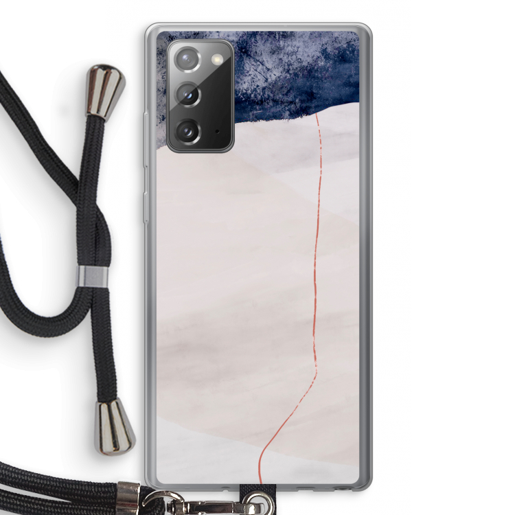 Stone White: Samsung Galaxy Note 20 / Note 20 5G Transparant Hoesje met koord