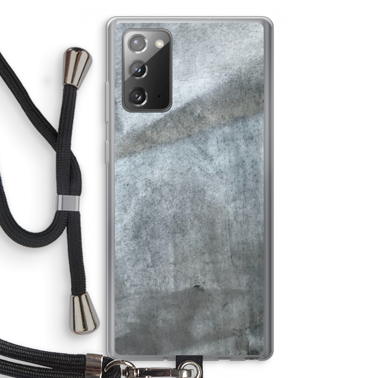Grey Stone: Samsung Galaxy Note 20 / Note 20 5G Transparant Hoesje met koord