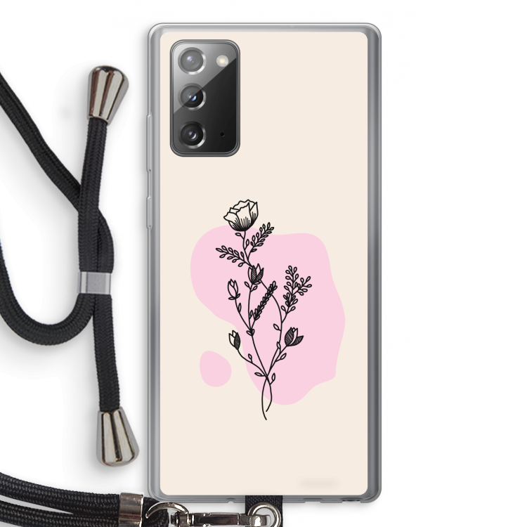 Roses are red: Samsung Galaxy Note 20 / Note 20 5G Transparant Hoesje met koord