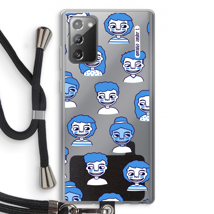 Gezichtjes: Samsung Galaxy Note 20 / Note 20 5G Transparant Hoesje met koord