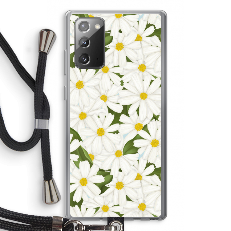 Summer Daisies: Samsung Galaxy Note 20 / Note 20 5G Transparant Hoesje met koord
