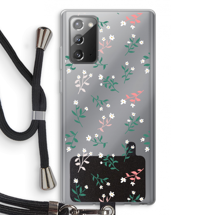 Small white flowers: Samsung Galaxy Note 20 / Note 20 5G Transparant Hoesje met koord