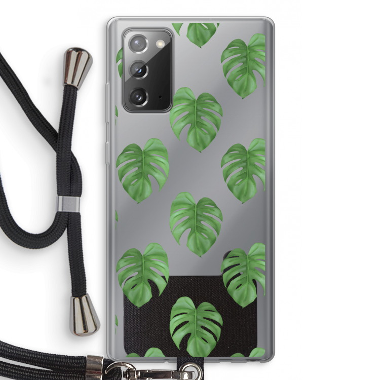 Monstera leaves: Samsung Galaxy Note 20 / Note 20 5G Transparant Hoesje met koord