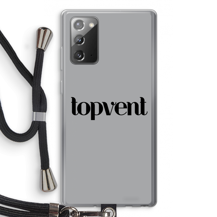 Topvent Grijs Zwart: Samsung Galaxy Note 20 / Note 20 5G Transparant Hoesje met koord
