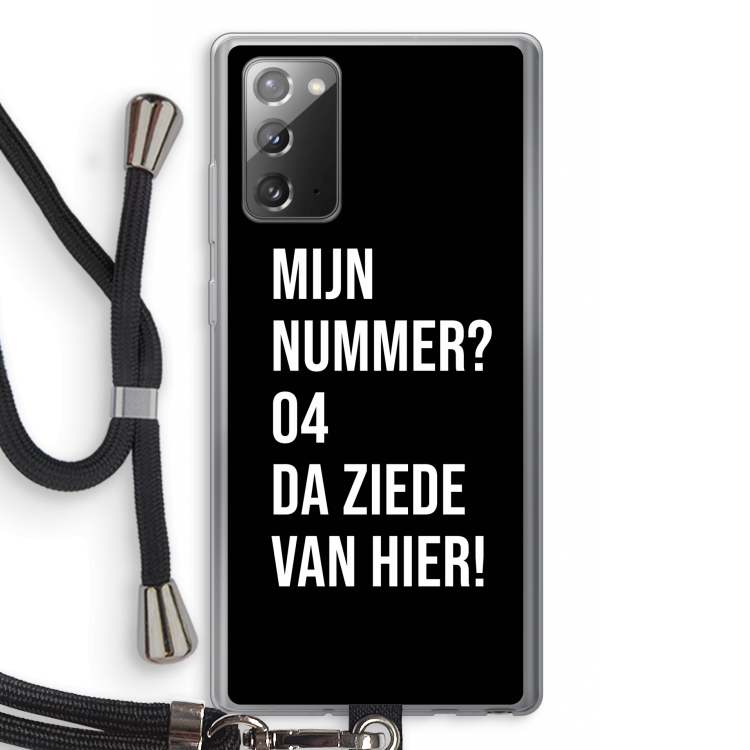 Da ziede van hier - Zwart: Samsung Galaxy Note 20 / Note 20 5G Transparant Hoesje met koord