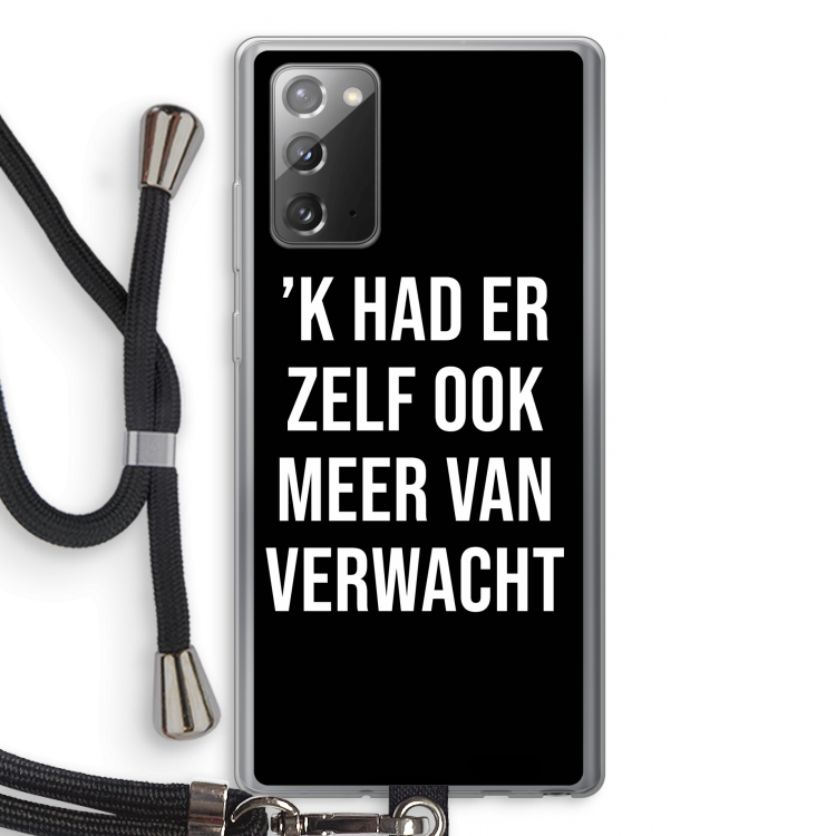 Meer verwacht - Zwart: Samsung Galaxy Note 20 / Note 20 5G Transparant Hoesje met koord