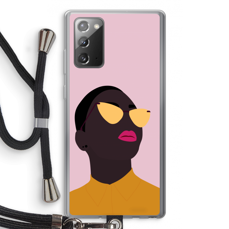Yellow glasses: Samsung Galaxy Note 20 / Note 20 5G Transparant Hoesje met koord