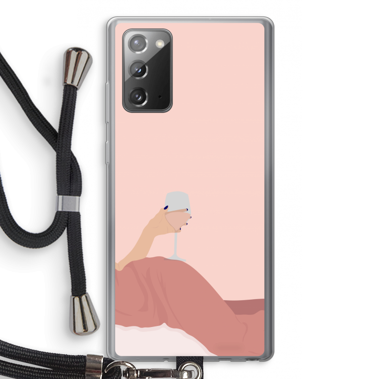 Wine: Samsung Galaxy Note 20 / Note 20 5G Transparant Hoesje met koord