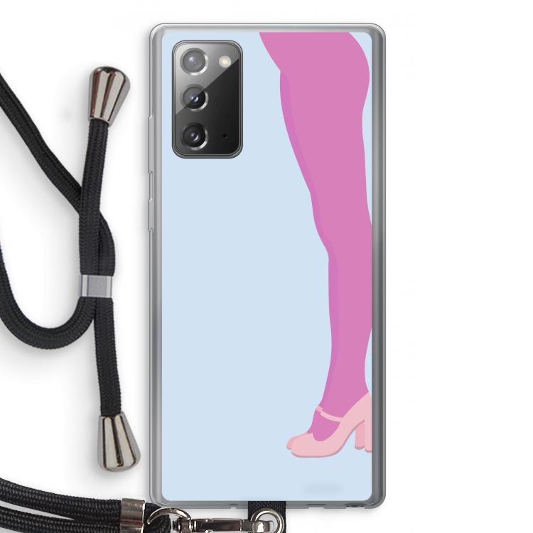 Pink panty: Samsung Galaxy Note 20 / Note 20 5G Transparant Hoesje met koord