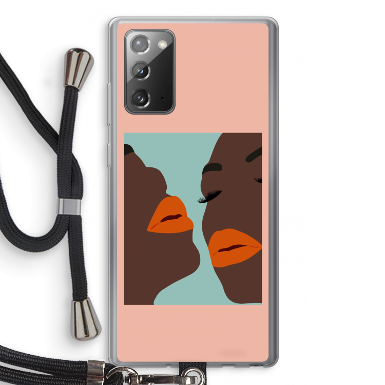 Orange lips: Samsung Galaxy Note 20 / Note 20 5G Transparant Hoesje met koord