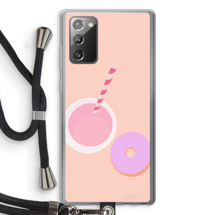 Donut: Samsung Galaxy Note 20 / Note 20 5G Transparant Hoesje met koord