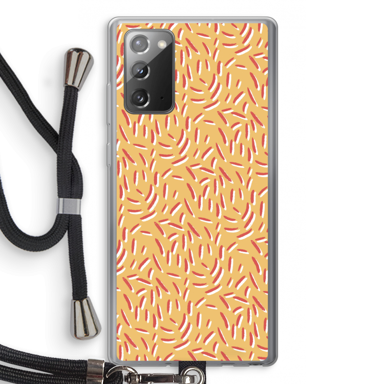 Camouflage: Samsung Galaxy Note 20 / Note 20 5G Transparant Hoesje met koord