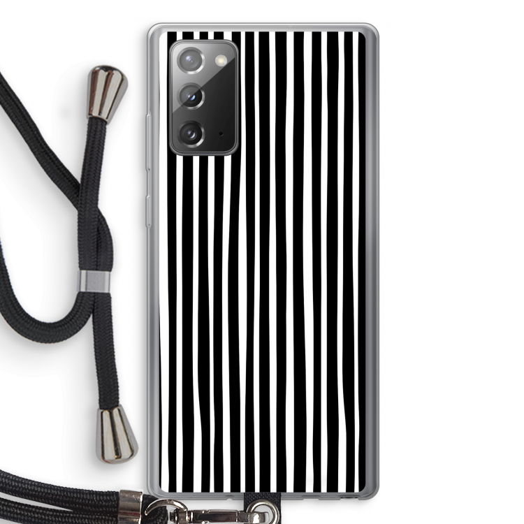 Stripes: Samsung Galaxy Note 20 / Note 20 5G Transparant Hoesje met koord