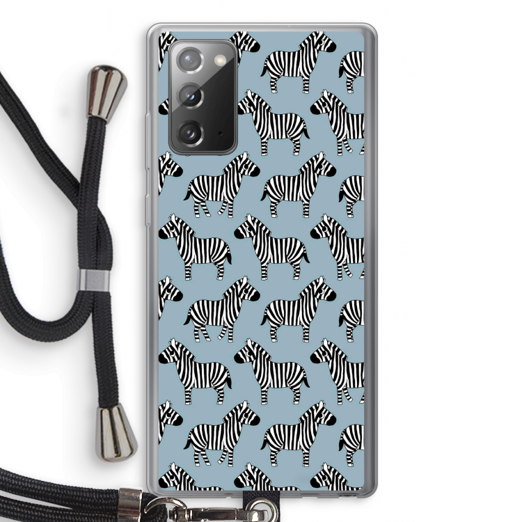 Zebra: Samsung Galaxy Note 20 / Note 20 5G Transparant Hoesje met koord