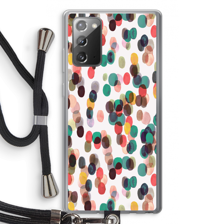 Tropical Dots: Samsung Galaxy Note 20 / Note 20 5G Transparant Hoesje met koord