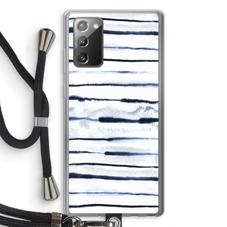 Ink Stripes: Samsung Galaxy Note 20 / Note 20 5G Transparant Hoesje met koord