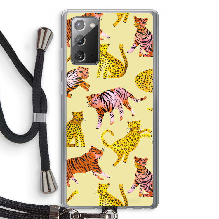 Cute Tigers and Leopards: Samsung Galaxy Note 20 / Note 20 5G Transparant Hoesje met koord
