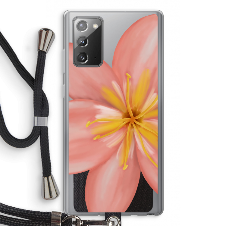 Pink Ellila Flower: Samsung Galaxy Note 20 / Note 20 5G Transparant Hoesje met koord