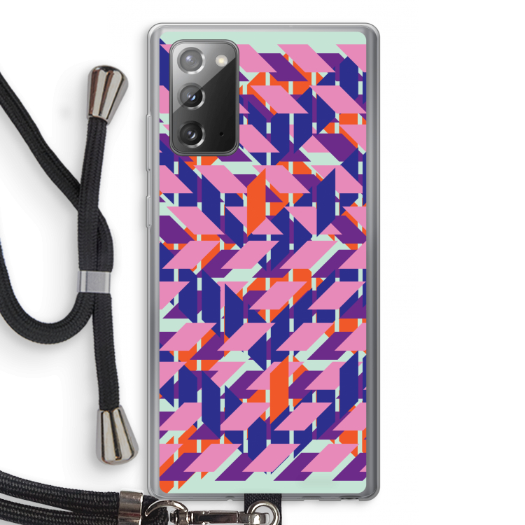 Skew Blush 3: Samsung Galaxy Note 20 / Note 20 5G Transparant Hoesje met koord