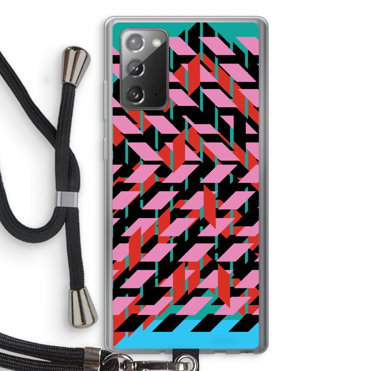 Skew Blush 2: Samsung Galaxy Note 20 / Note 20 5G Transparant Hoesje met koord