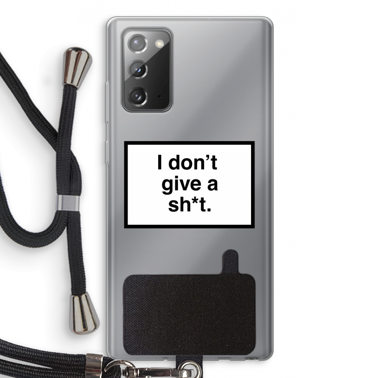 Don't give a shit: Samsung Galaxy Note 20 / Note 20 5G Transparant Hoesje met koord