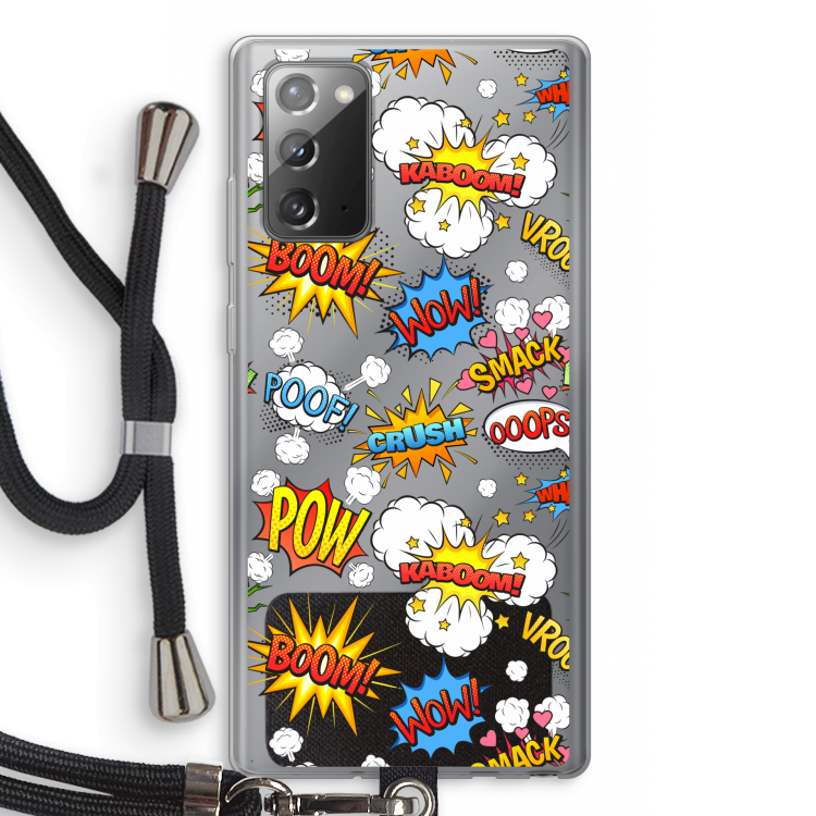 Pow Smack: Samsung Galaxy Note 20 / Note 20 5G Transparant Hoesje met koord