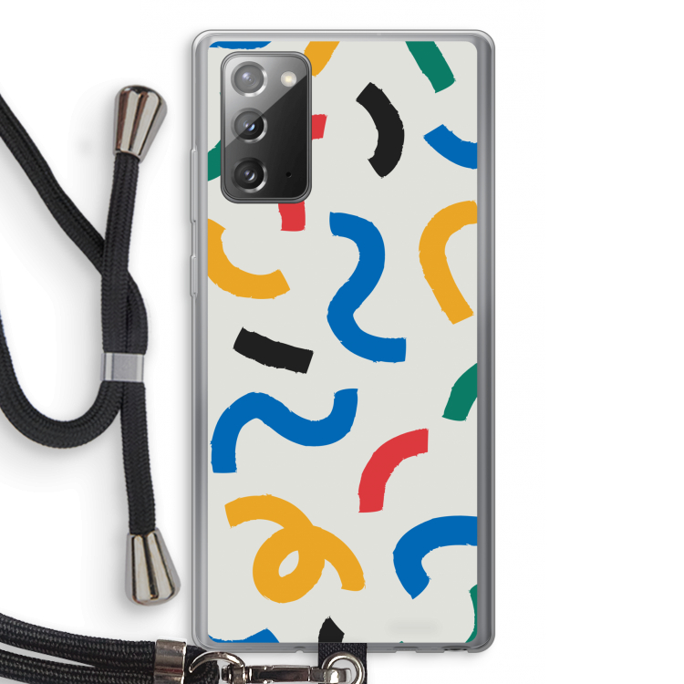 Illustratieve pop 2: Samsung Galaxy Note 20 / Note 20 5G Transparant Hoesje met koord