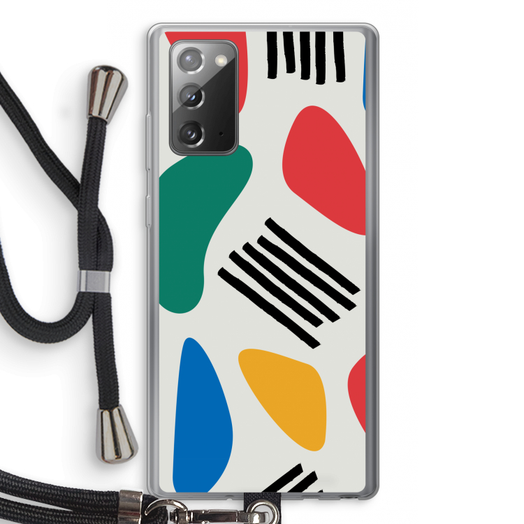 Illustratieve pop 1: Samsung Galaxy Note 20 / Note 20 5G Transparant Hoesje met koord