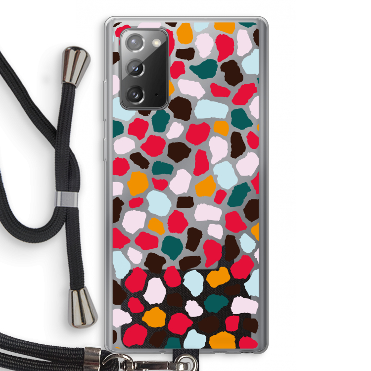 Colored Giraffe: Samsung Galaxy Note 20 / Note 20 5G Transparant Hoesje met koord