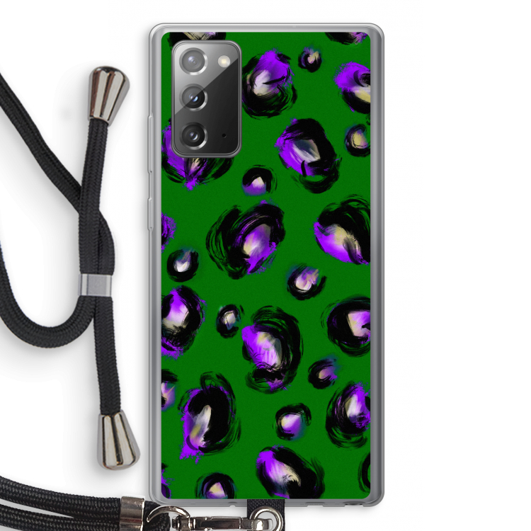 Green Cheetah: Samsung Galaxy Note 20 / Note 20 5G Transparant Hoesje met koord