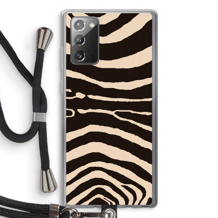 Arizona Zebra: Samsung Galaxy Note 20 / Note 20 5G Transparant Hoesje met koord