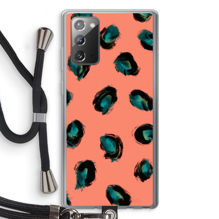 Pink Cheetah: Samsung Galaxy Note 20 / Note 20 5G Transparant Hoesje met koord