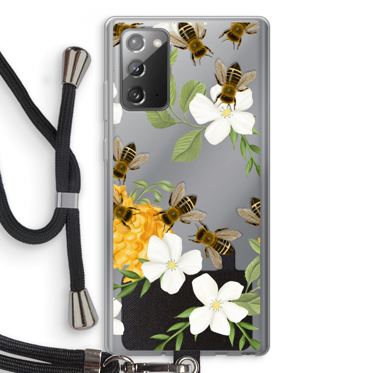 No flowers without bees: Samsung Galaxy Note 20 / Note 20 5G Transparant Hoesje met koord